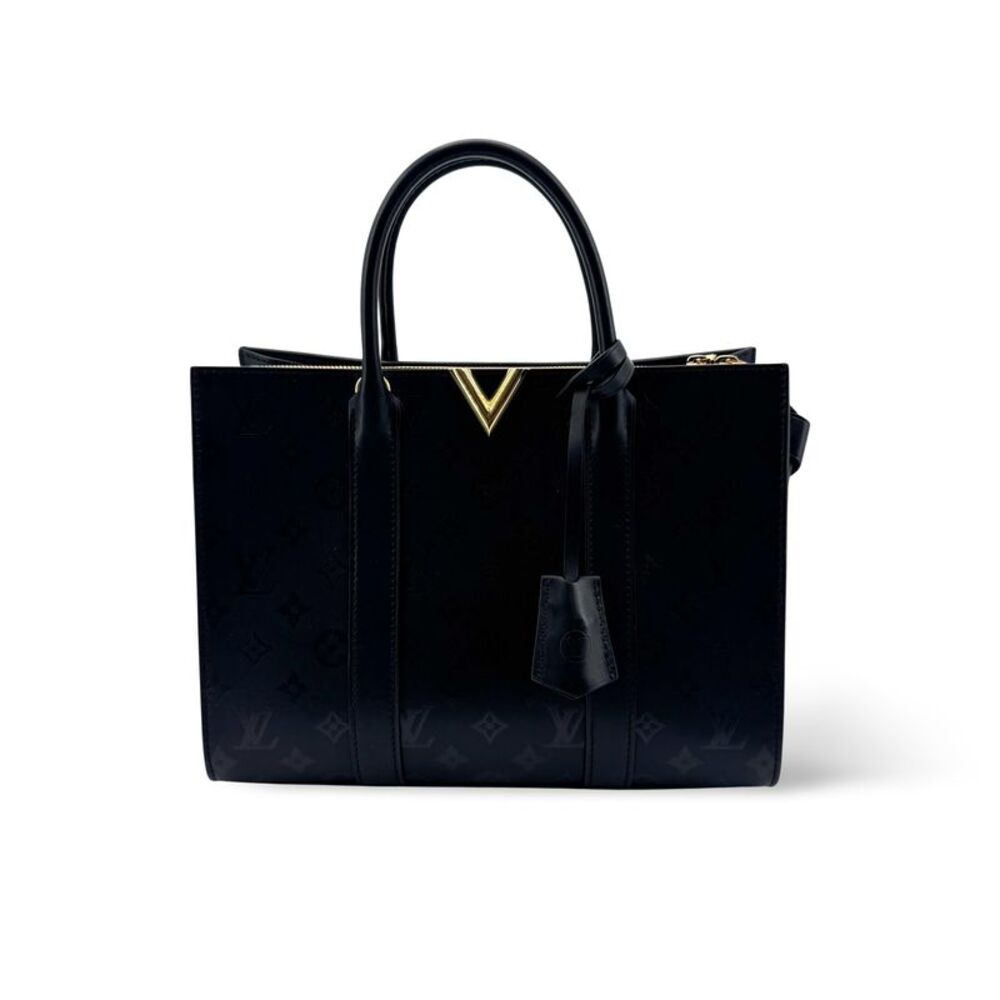 Louis Vuitton Very Monogram Leather Black Leather Tote Bag Bag